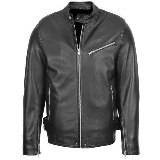 Mens Black Sheepskin Leather Jacket