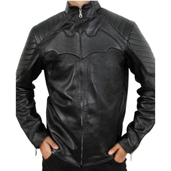 BATMAN BEGINS FILM BATMAN REAL LEATHER JACKET