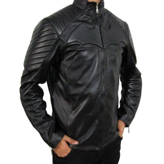 BATMAN BEGINS FILM BATMAN REAL LEATHER JACKET