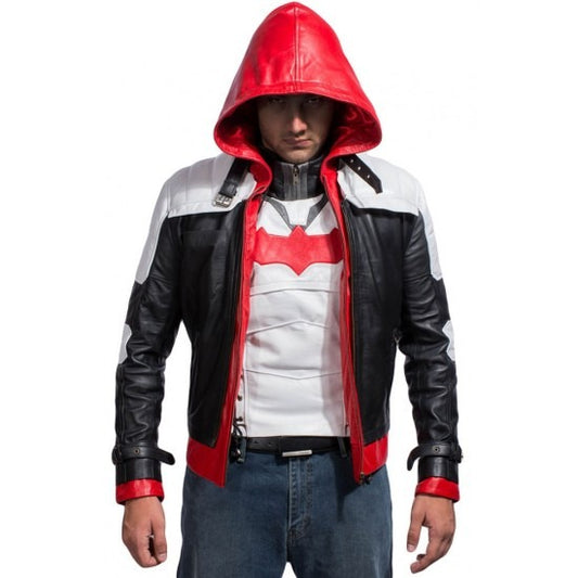 BATMAN ARKHAM KNIGHT RED HOOD FAUX LEATHER  JACKET & VEST