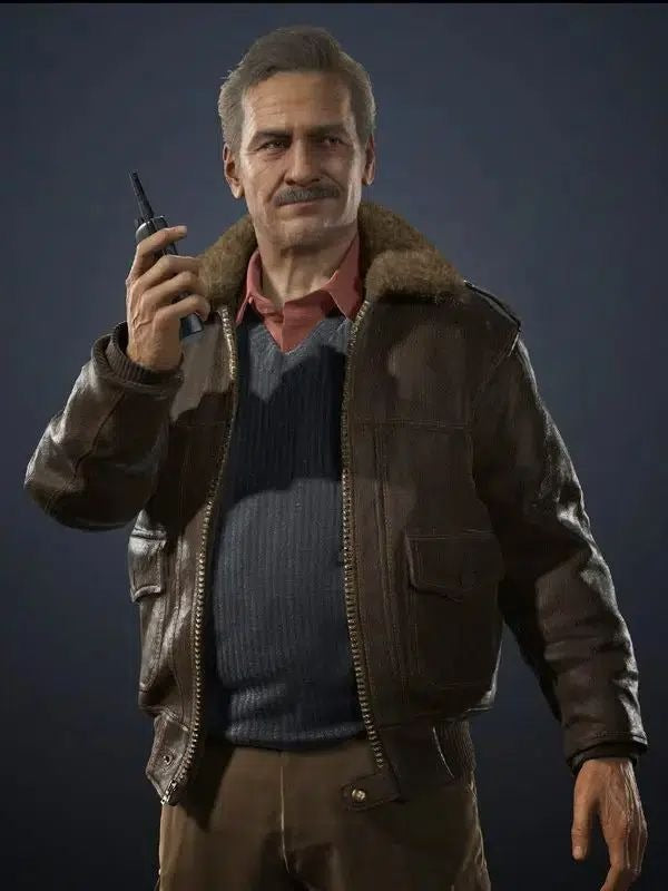 Victor Sullivan Uncharted 4 Brown Bomber Leather Jacket