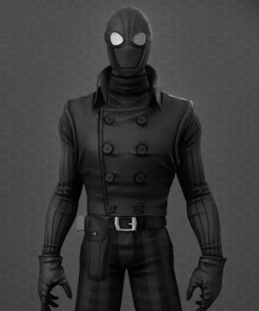 Spiderman Noir Double Breasted Black Leather Vest