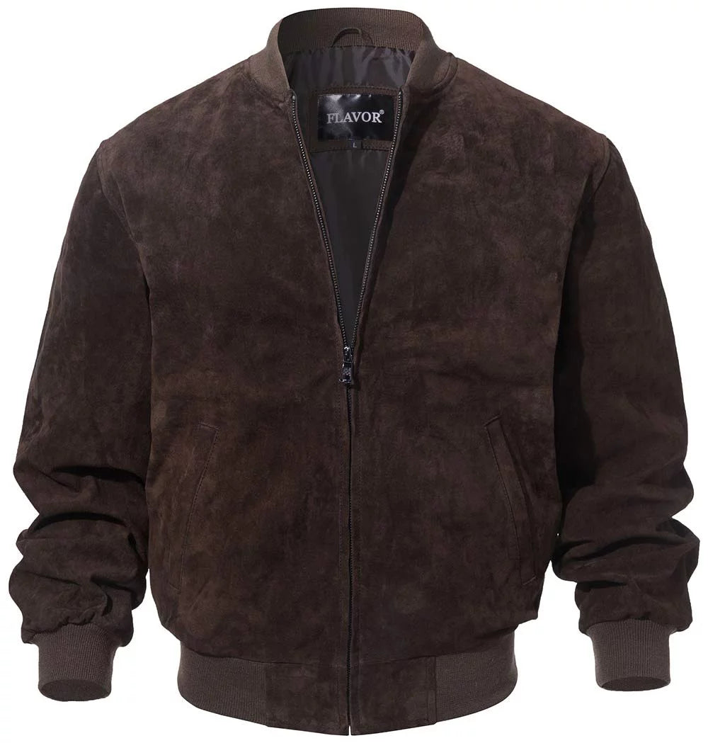 Men's Baseball Leather Jacket Vintage bomber Suede Jackets