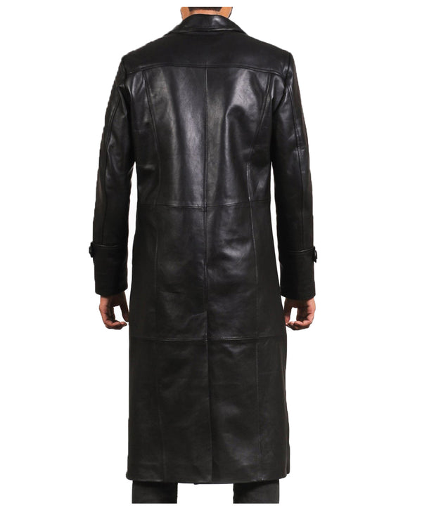 Black Leather Trench Coat Mens