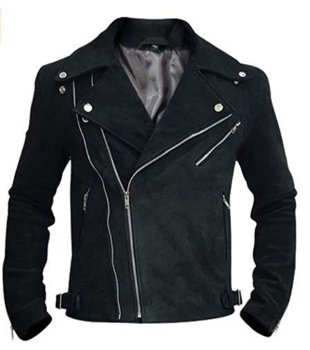 Stylish Men's Black Biker Suede Designer Padded Genuine Leather Jacket Southerth Beach Lea