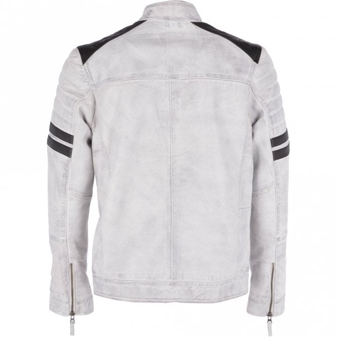 Leather Faux Biker Jacket White : Brody